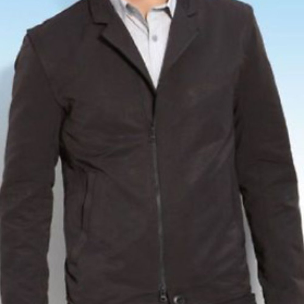 Theory Men's Adler Evidence Business Wear Black 2 Way Zip Casual Jacket Large